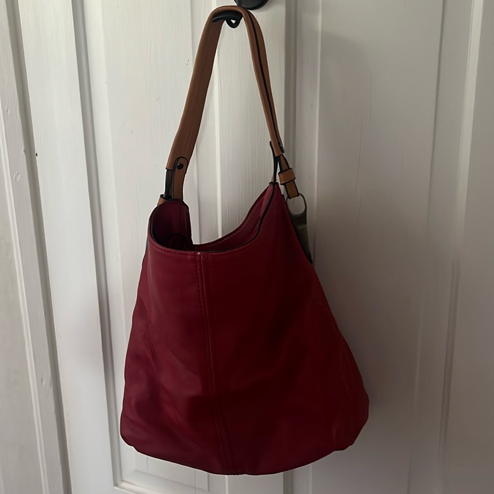 Red leather purse